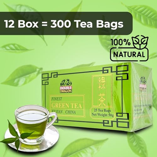 Double Dragon - Finest Chinese Green Tea 300 Tea Bags (12 Boxes) 5
