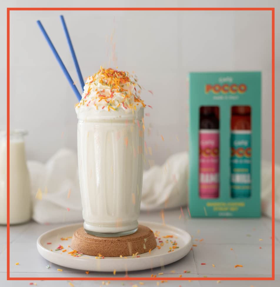 Cafe Pocco - Caramel & Vanilla Coffee Syrup Set (2 x 250ml Glass Bottles)