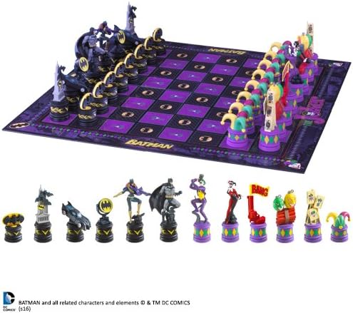 The Noble Collection Batman Chess Set - DC Comics Official Vinyl Chess Set for Collectors and Fans