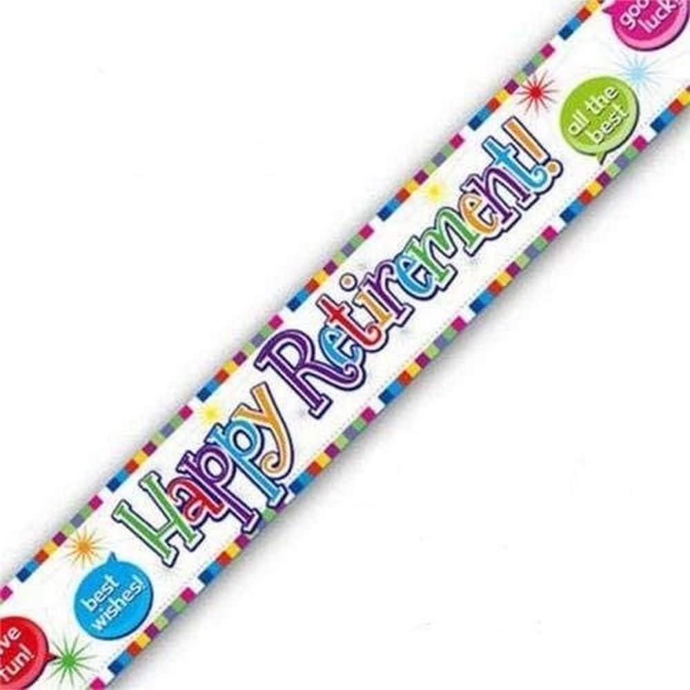 Happy Retirement Banner - 9ft Polyester Party Decoration