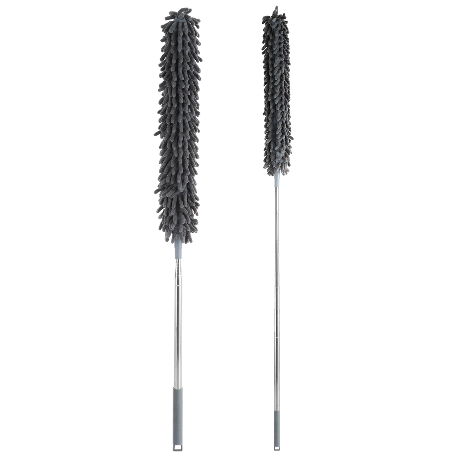 ASelected Extendable Feather Duster - 2.8m Reach | Microfiber Head | Stainless Steel Pole