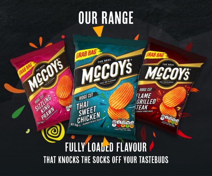 McCoy's Thai Sweet Chicken Grab Bag Crisps 45g (Multipack Box of 36)