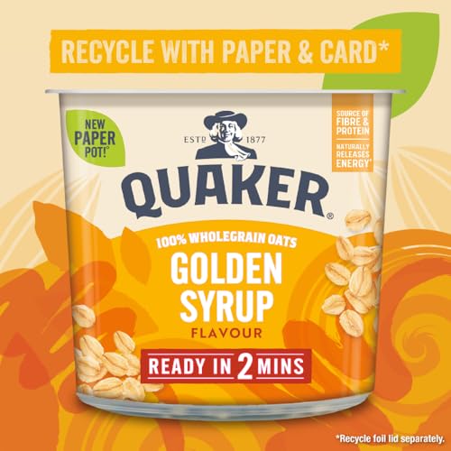 Quaker Oat So Simple Golden Syrup Porridge Pots, 57g (Pack of 8)