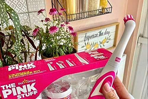 The Pink Stuff - Sonic Scrubber Kit with Miracle Cleaning Paste Cleaning Tool Set (2 x Paste Tubs + 4 Brush Heads)