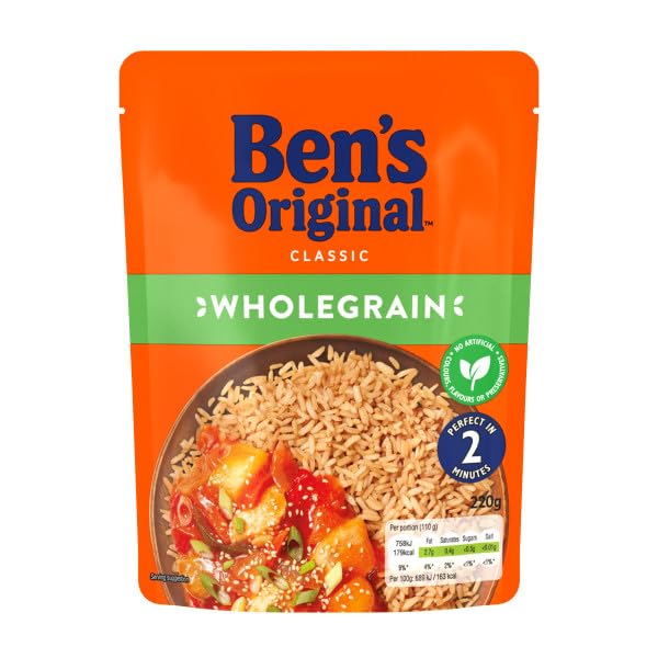 Ben's Original Wholegrain Microwave Rice, 6 x 220 g Pouches