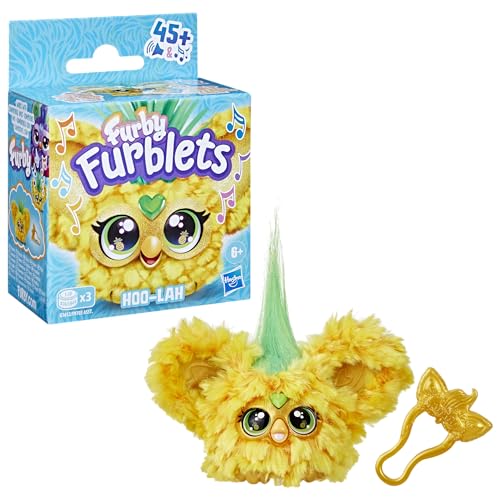 Furby Furblets Hoo-Lah Mini Electronic Plush Toy - 45+ Island Sounds | Keychain Clip | Ages 6+ 3