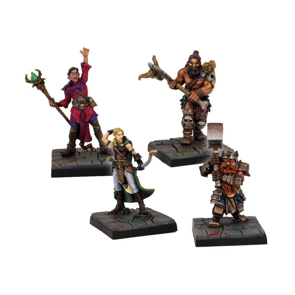 Mantic Dungeon Adventures: Heroes - 4-Pack Fantasy Action Figures