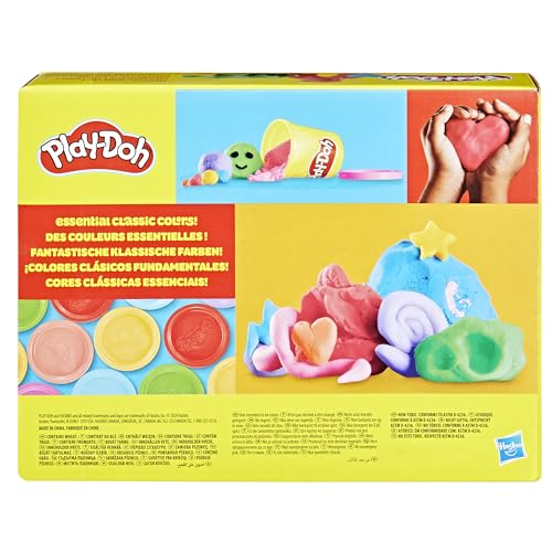 Play-Doh Favorite Colors 9-Pack Set with 7 Large & 2 Small Cans – Red, Orange, Yellow, Green, Blue, Purple, Pink, Black, White