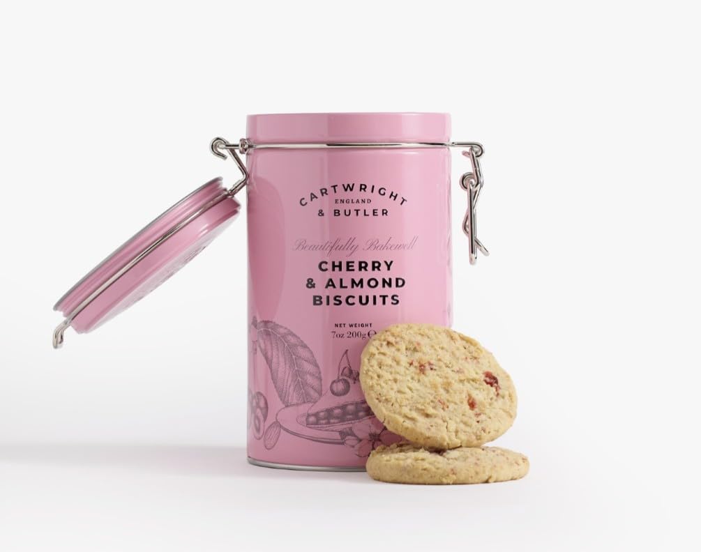 Cartwright & Butler Cherry and Almond Biscuits - 200g Tin