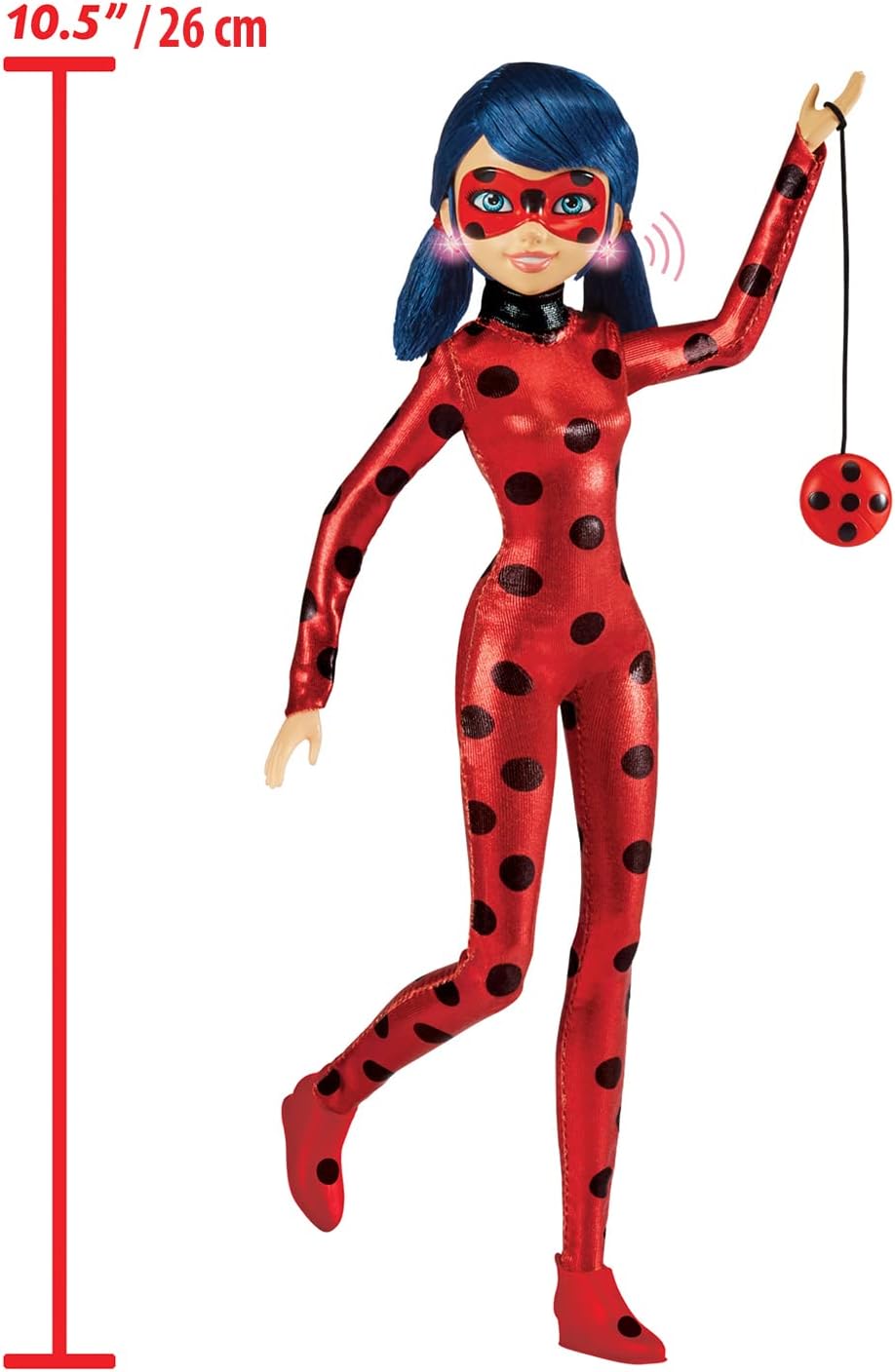 BANDAI Miraculous Ladybug Talk & Sparkle Deluxe Fashion Doll with Light-Up Earrings and Sound Functions (P50250)