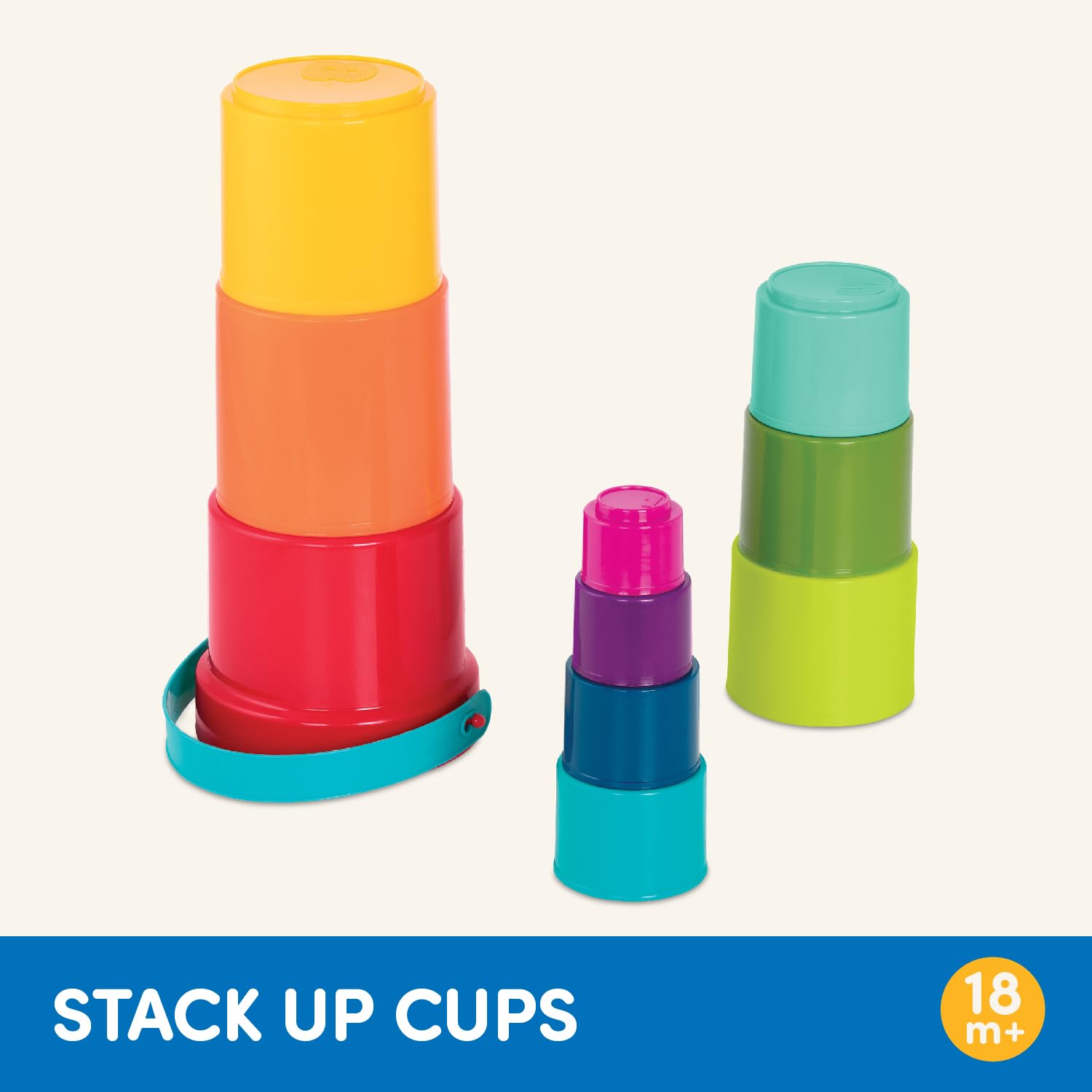 Battat BT4711Z 10 pcs – Plastic Nesting Bucket with Carry Handle – Water & Sand Play