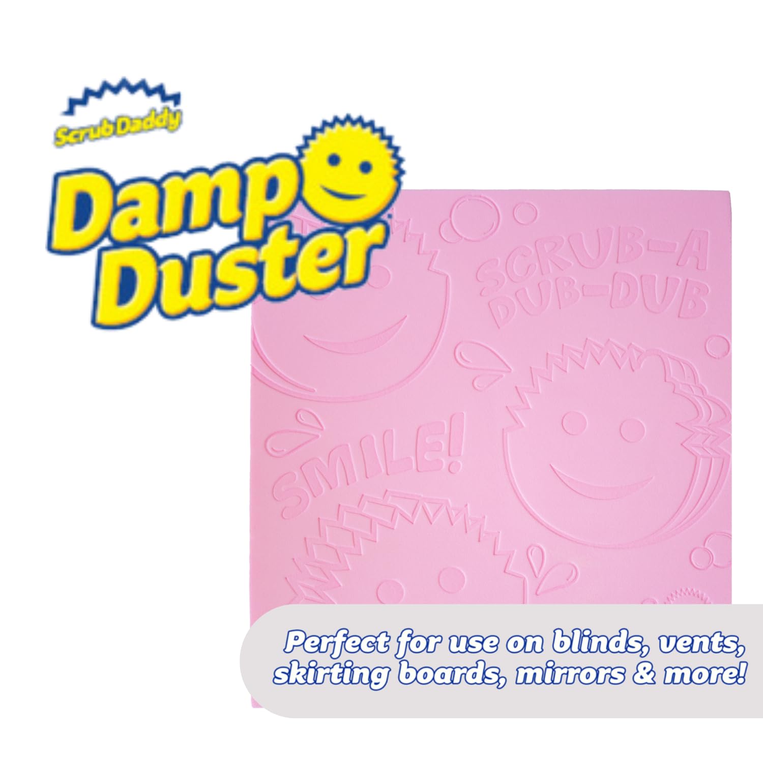 Scrub Daddy Damp Duster Towel - Traps Dust, Reusable Foam Cleaner | Pink | 265x180x3mm