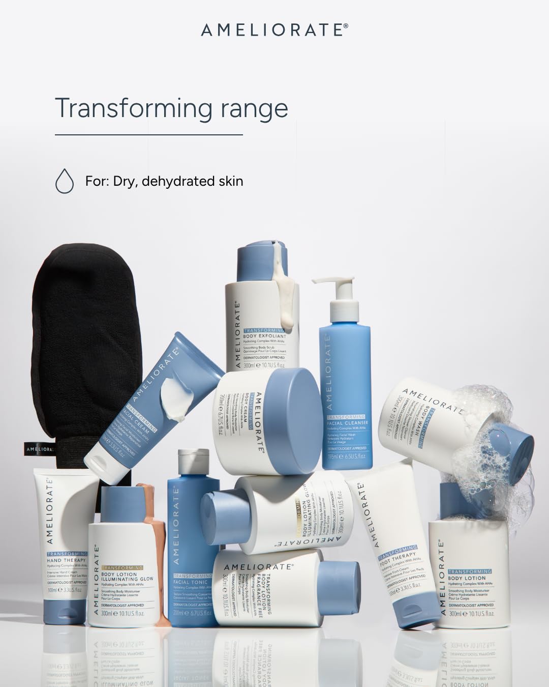 AMELIORATE Transforming Fragrance Free Body Lotion - 500ml | Keratosis Pilaris & Bumpy Skin | Hydrating 7