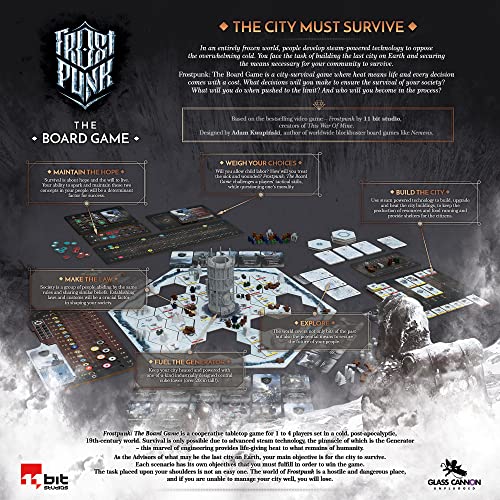 Glass Cannon Unplugged Frostpunk: The Board Game Strategy Game for 1-4 Players