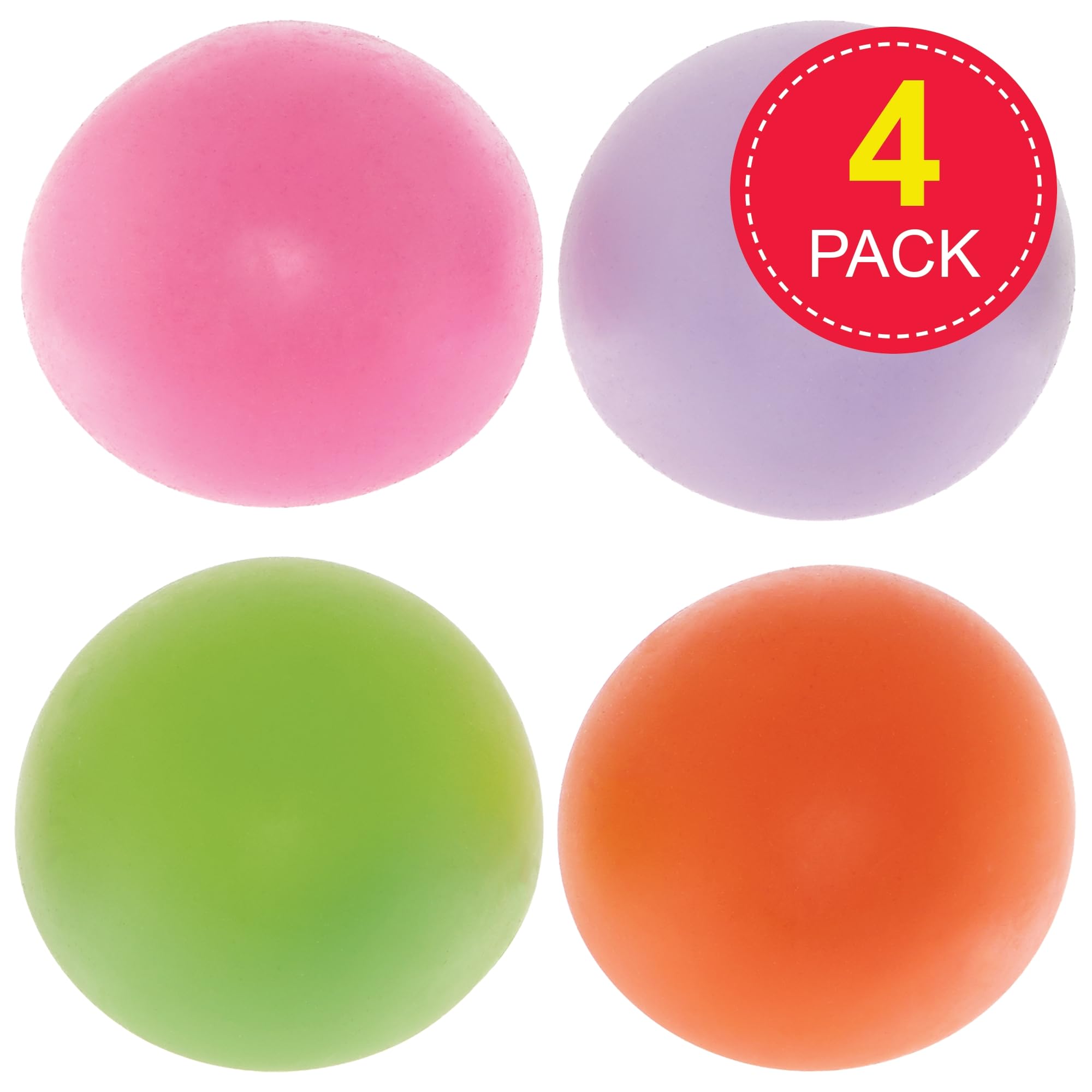 Baker Ross Squishy Sensory Balls FN483 - Pack of 4 Fidget Toys for Kids, 6cm Diameter
