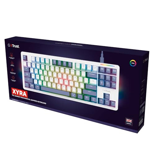 Trust Gaming GXTrust 872 Xyra TKL Mechanical Keyboard - Gasket Mount, Hot-Swappable, RGB Backlit, UK Layout 23