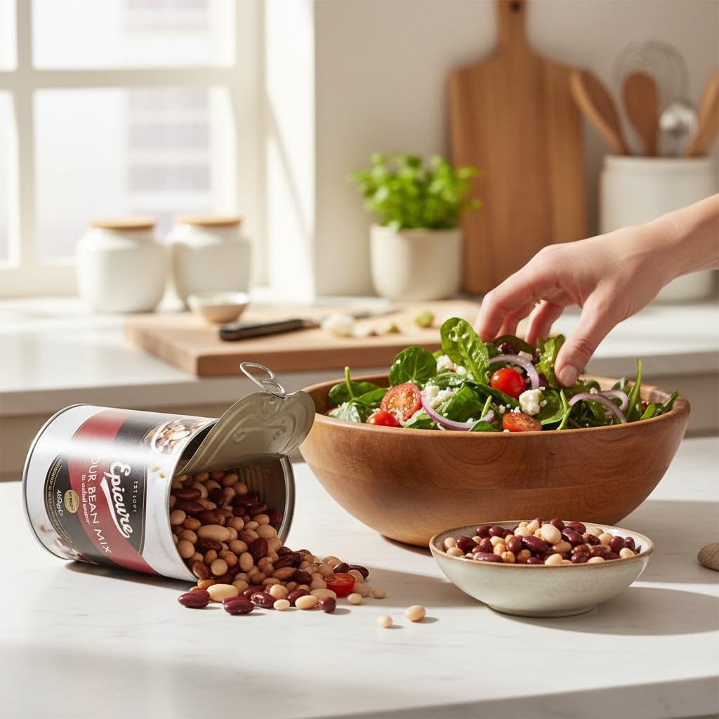 Epicure Four Bean Mix - Chickpeas, Cannellini, Butter & Red Kidney Beans | 400g 5
