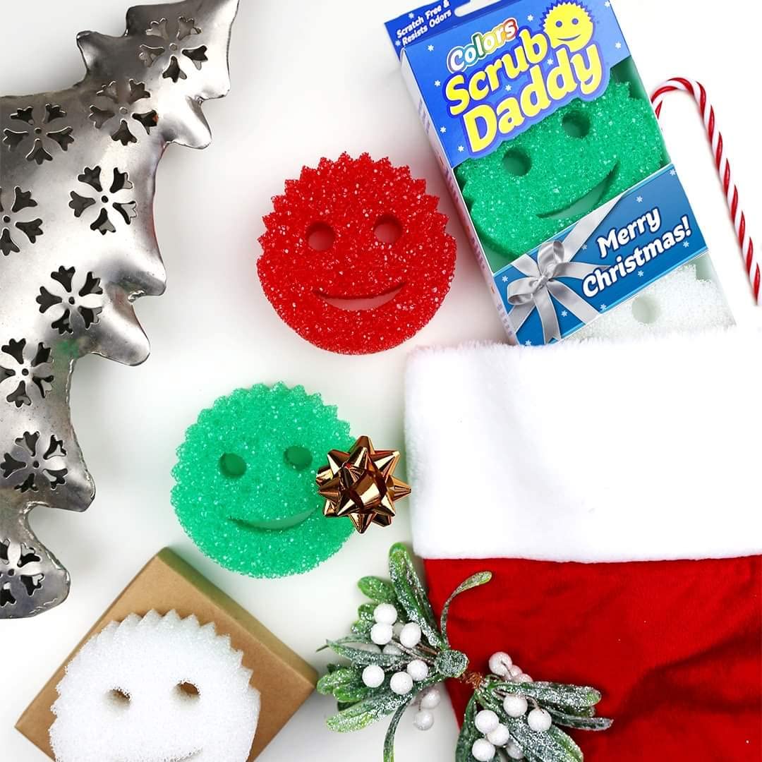Scrub Daddy - Colors Christmas Sponge Multipack, Dish Sponges for Washing Up, Texture Changing, Scratch-Free Cleaning 7