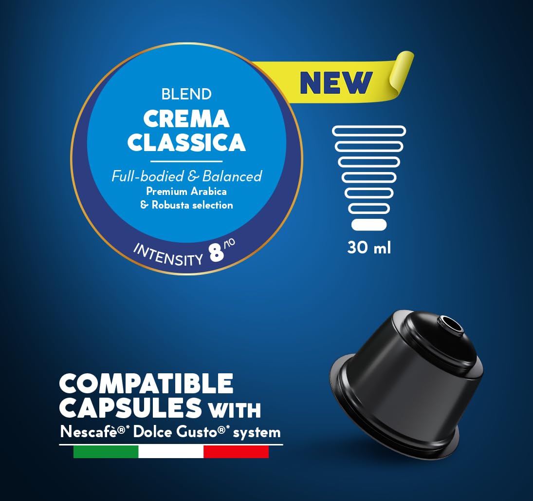 Caffè Borbone Crema Classica -64 Nescafé Dolce Gusto Compatible Coffee Capsules 10