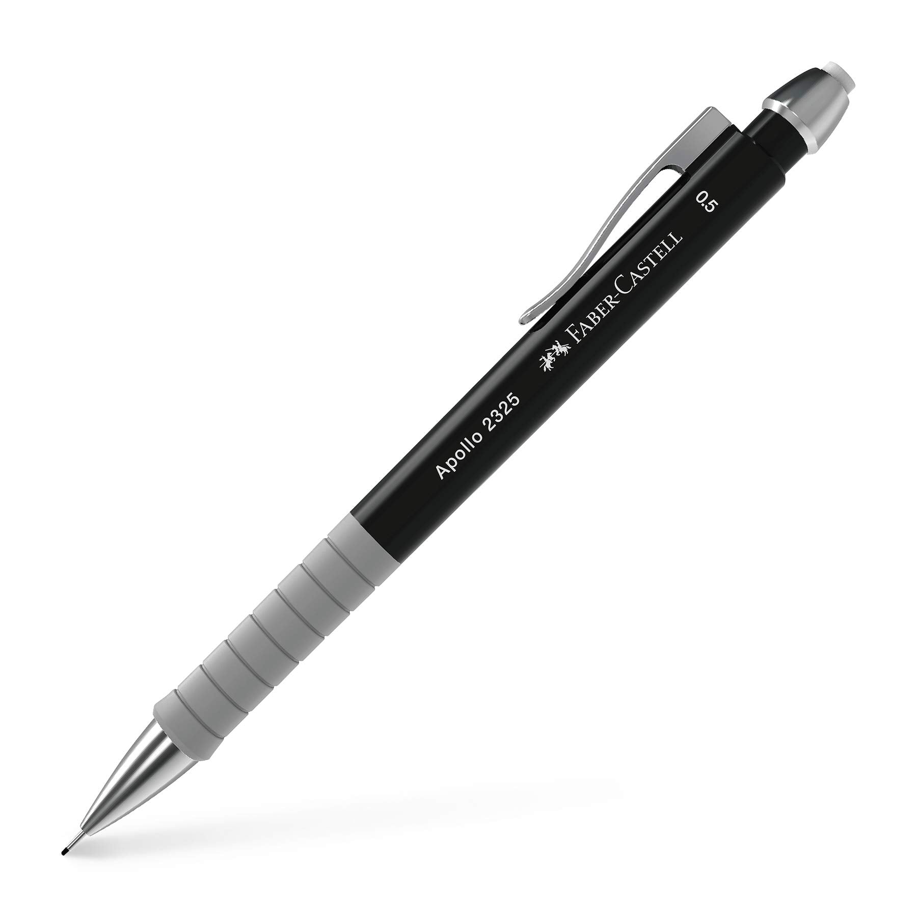 Faber-Castell Apollo 0.5mm Mechanical Pencil - Black | Ergonomic Grip | Cushioned Lead