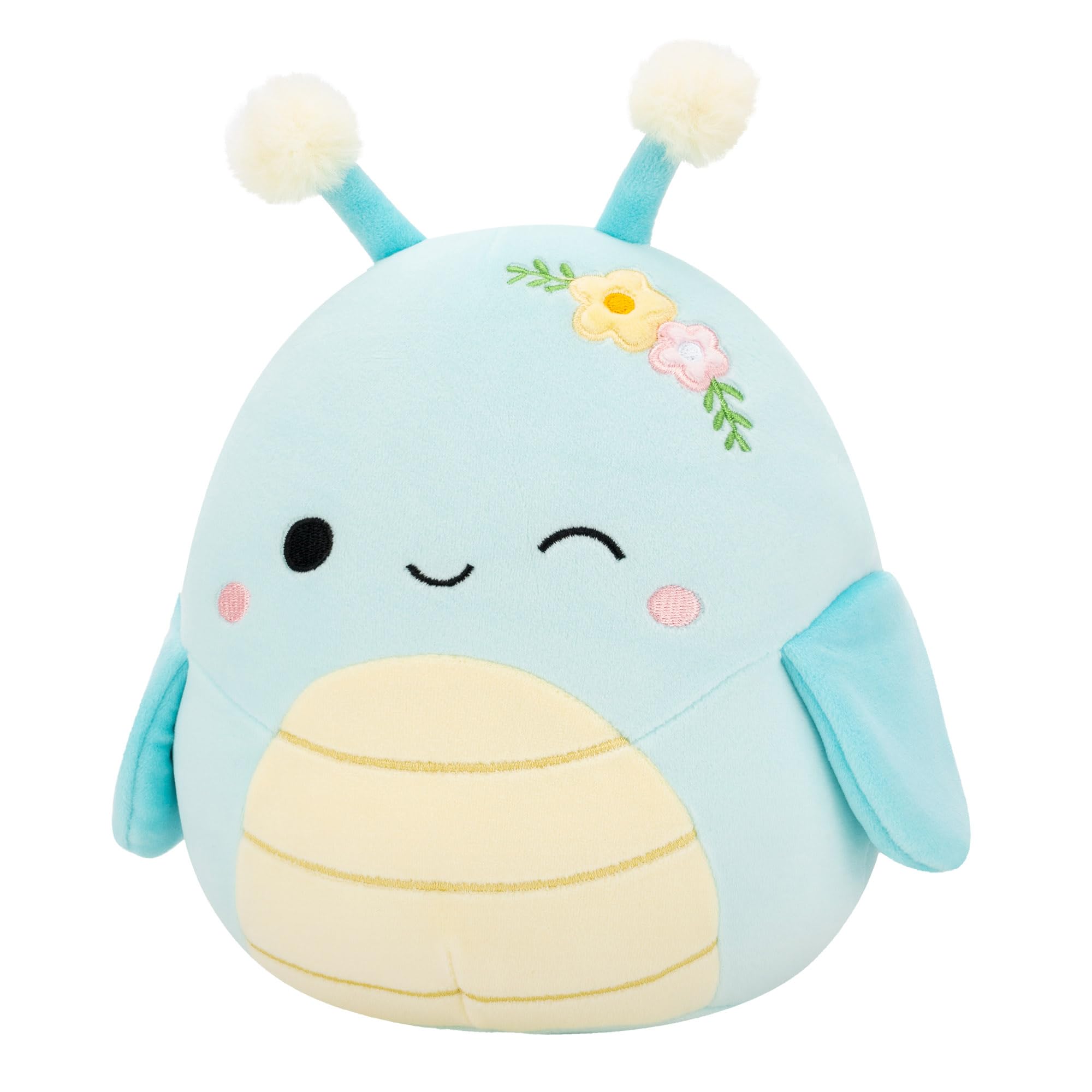 Squishmallows 7.5-Inch Giles the Winking Blue Grasshopper Plush - Musical Toy
