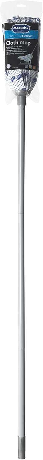 Addis - Cloth Mop with 3-Piece Handle in Blue, White & Metallic-Grey 4