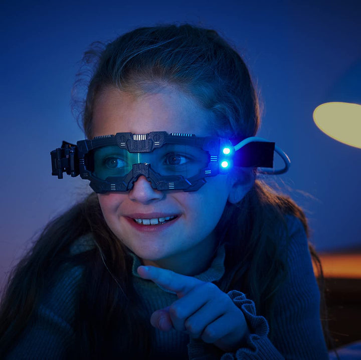 Science Mad! Night Vision Goggles for Kids - 2x Magnification & LED Lights - Black
