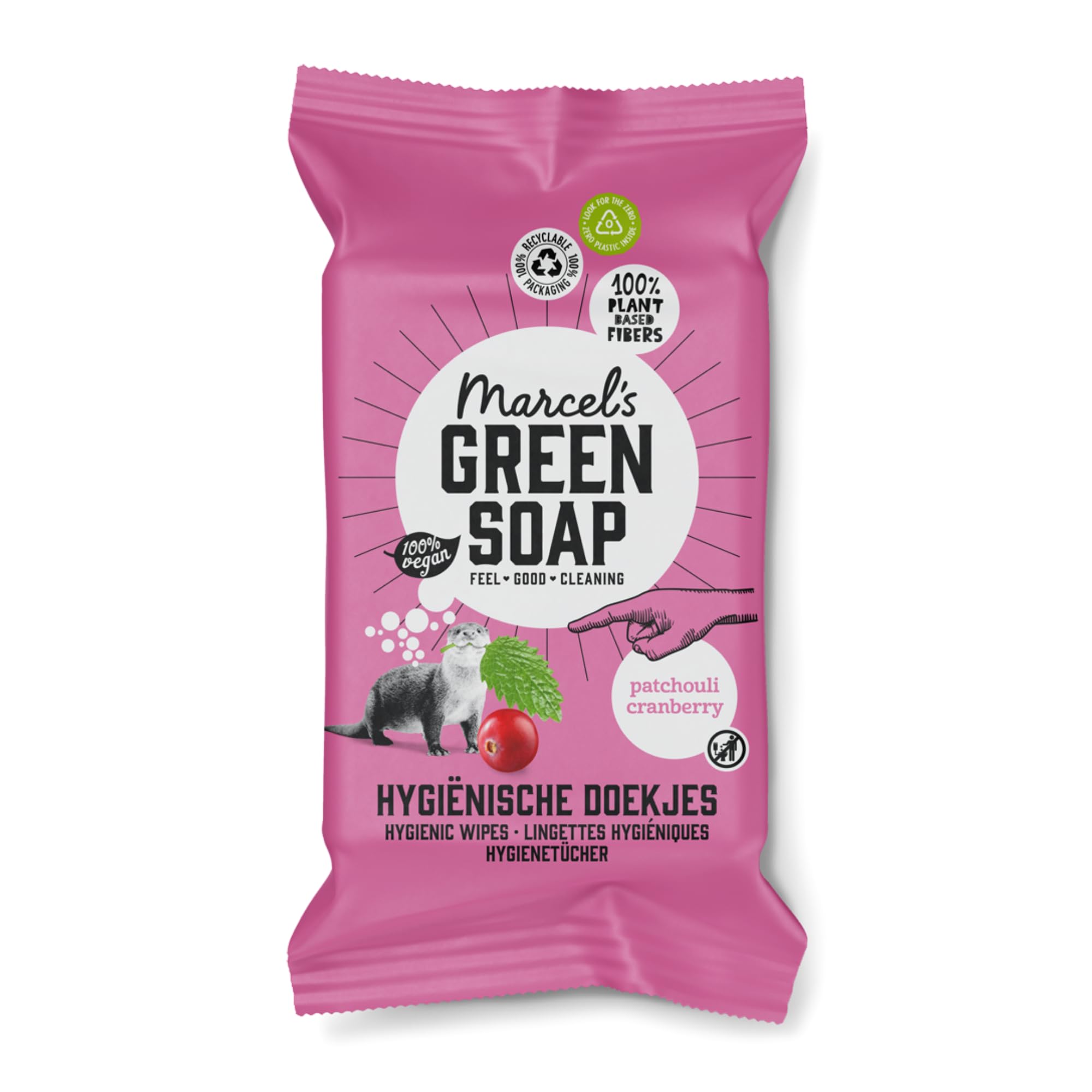 Marcel's Green Soap Hygienic Cleaning Wipes - Patchouli & Cranberry Scent | 60 Count | Alcohol-Based 1
