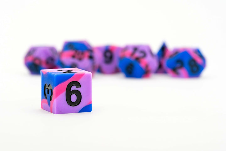 Metallic Dice Games FanRoll 16mm Pride Sharp Edge Silicone Rubber Dice Set