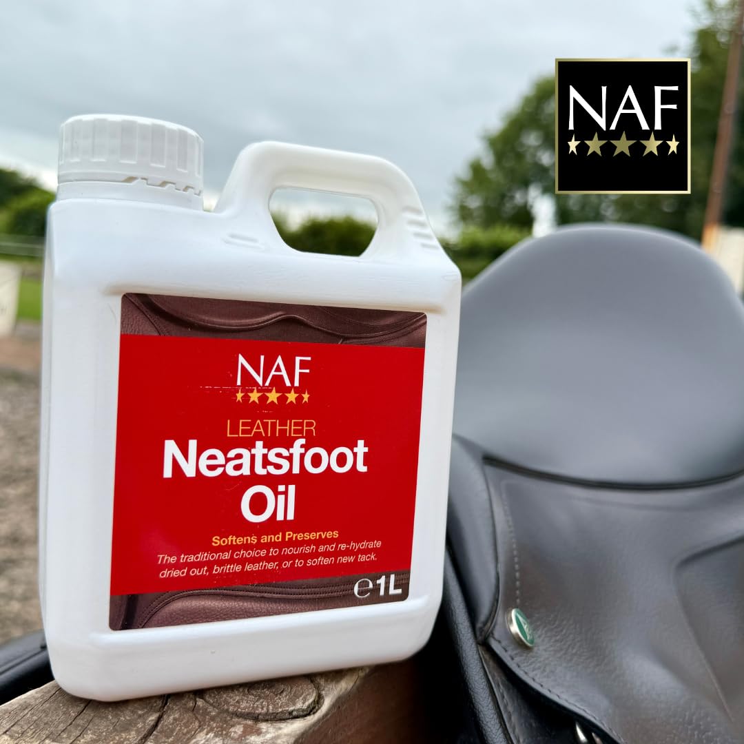 NAF Leather Neatsfoot Oil - Traditional Conditioning for Tack & Saddlery | 1L 4