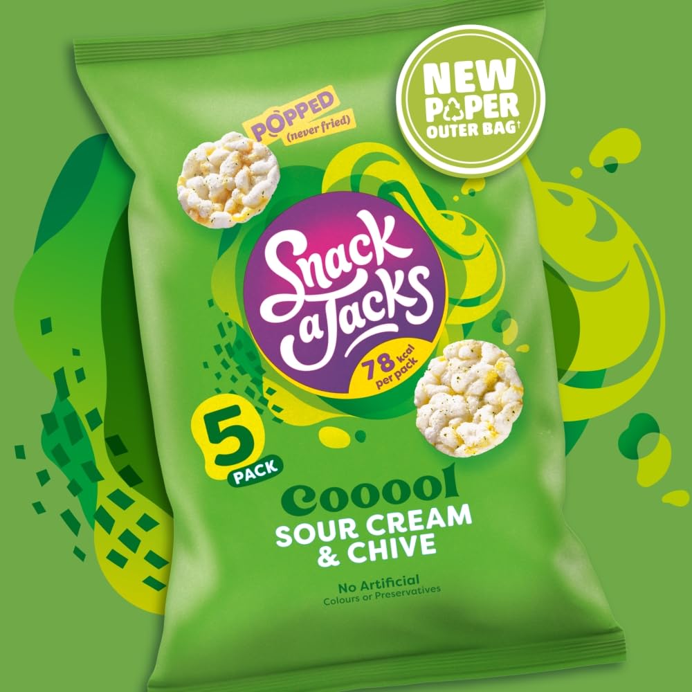Snack a Jacks Crispy Sour Cream and Chive Snacks, 19 g (Pack of 5)
