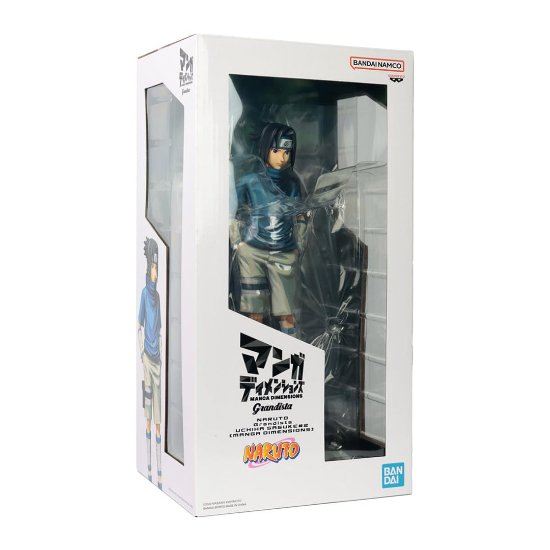 Banpresto 19193 Naruto Grandista Uchiha Sasuke #2 Figure - 7.62 x 7.62 x 22.86 cm, Multicolored, Durable Plastic Anime Collectible