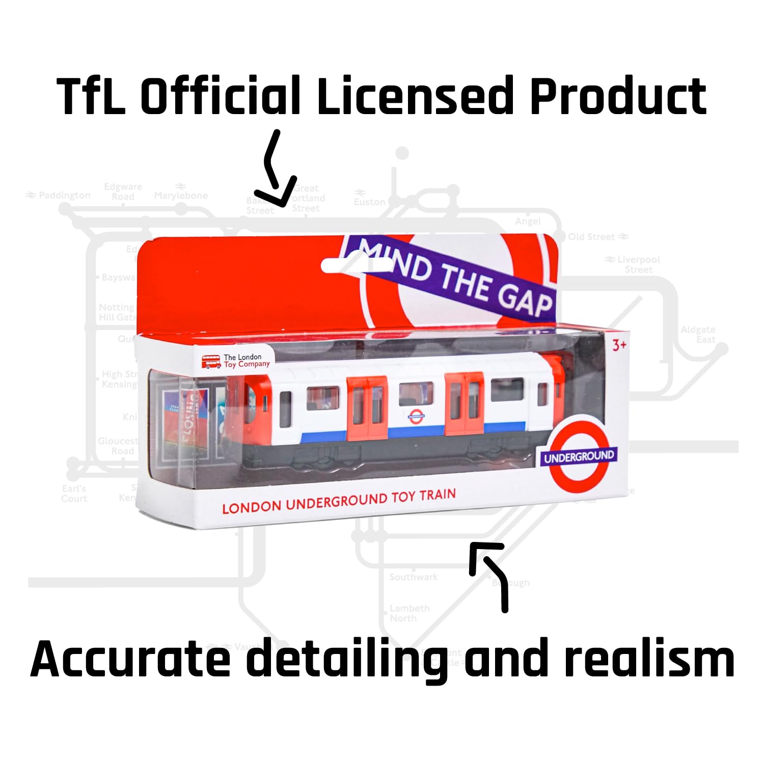 London Underground Train Toy Model - Realistic Plastic Collectible for Kids & Collectors