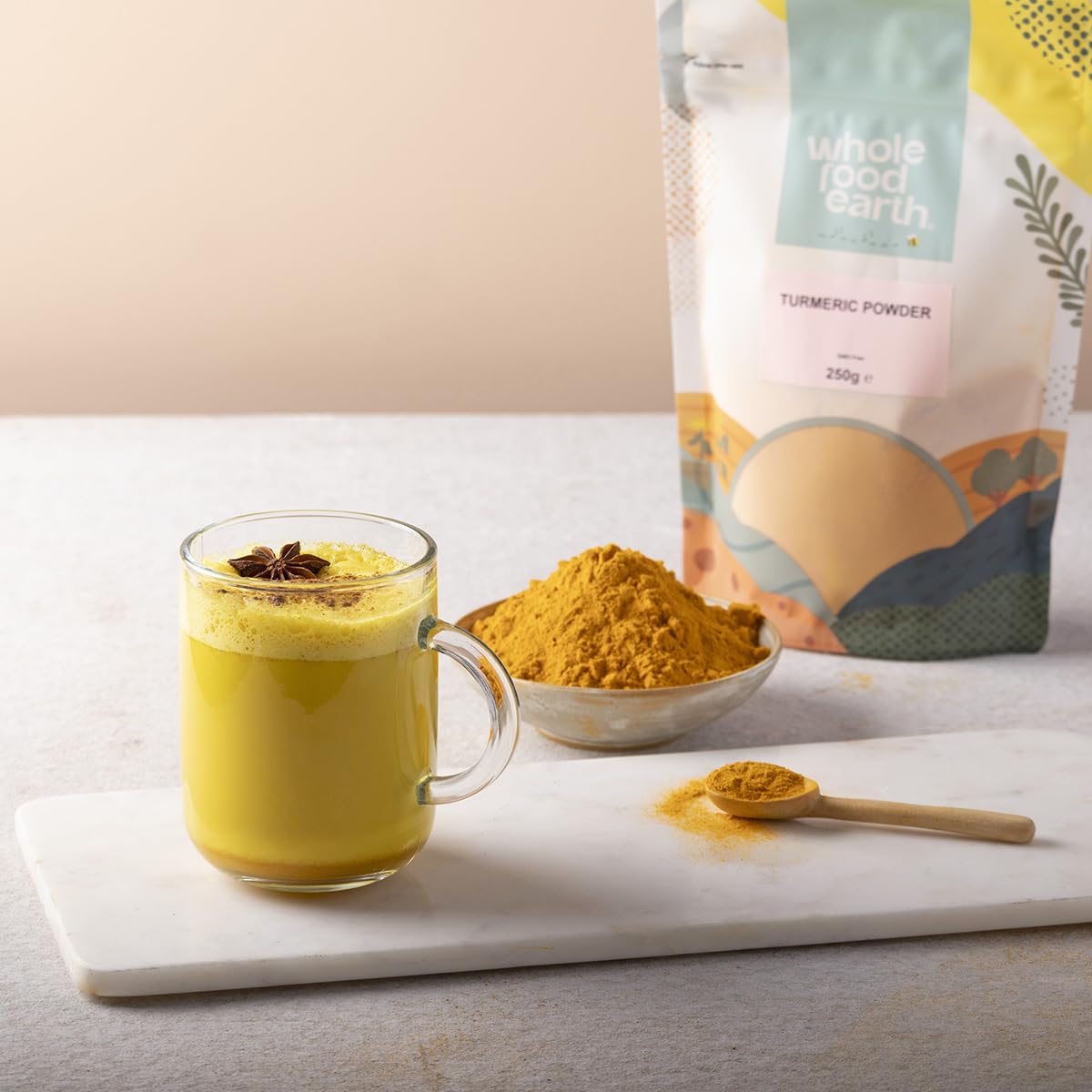 Wholefood Earth Turmeric Powder 250g - Vegan, GMO Free, Rich in Curcumin