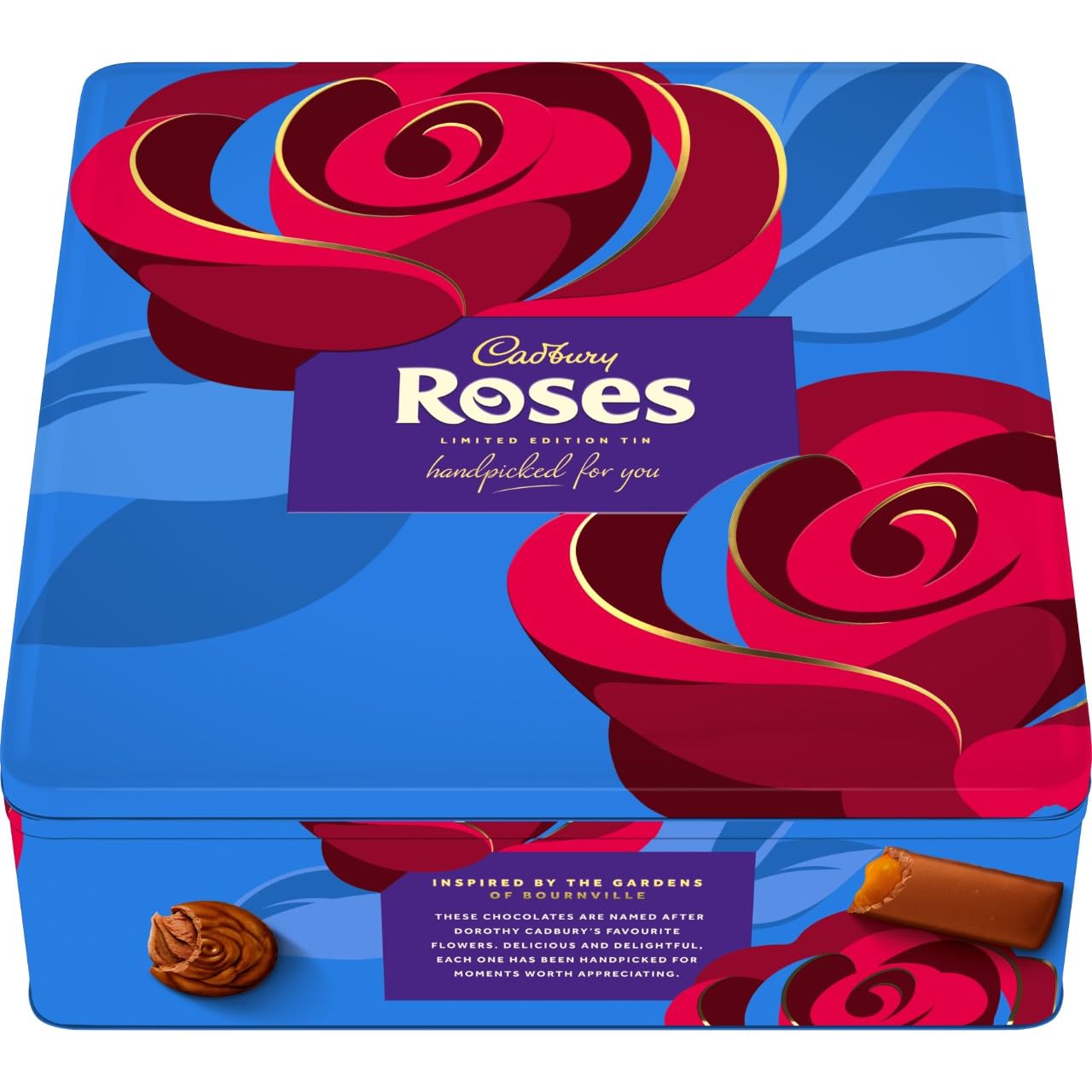 Cadbury Roses Limited Edition Festive Chocolate Tin - Assorted Miniature Chocolates 700g