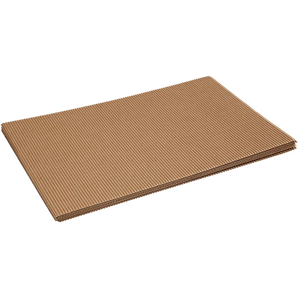 Creativ Corrugated Card 21963 - White | 25x35 cm Sheets | 120g | 10 Pack