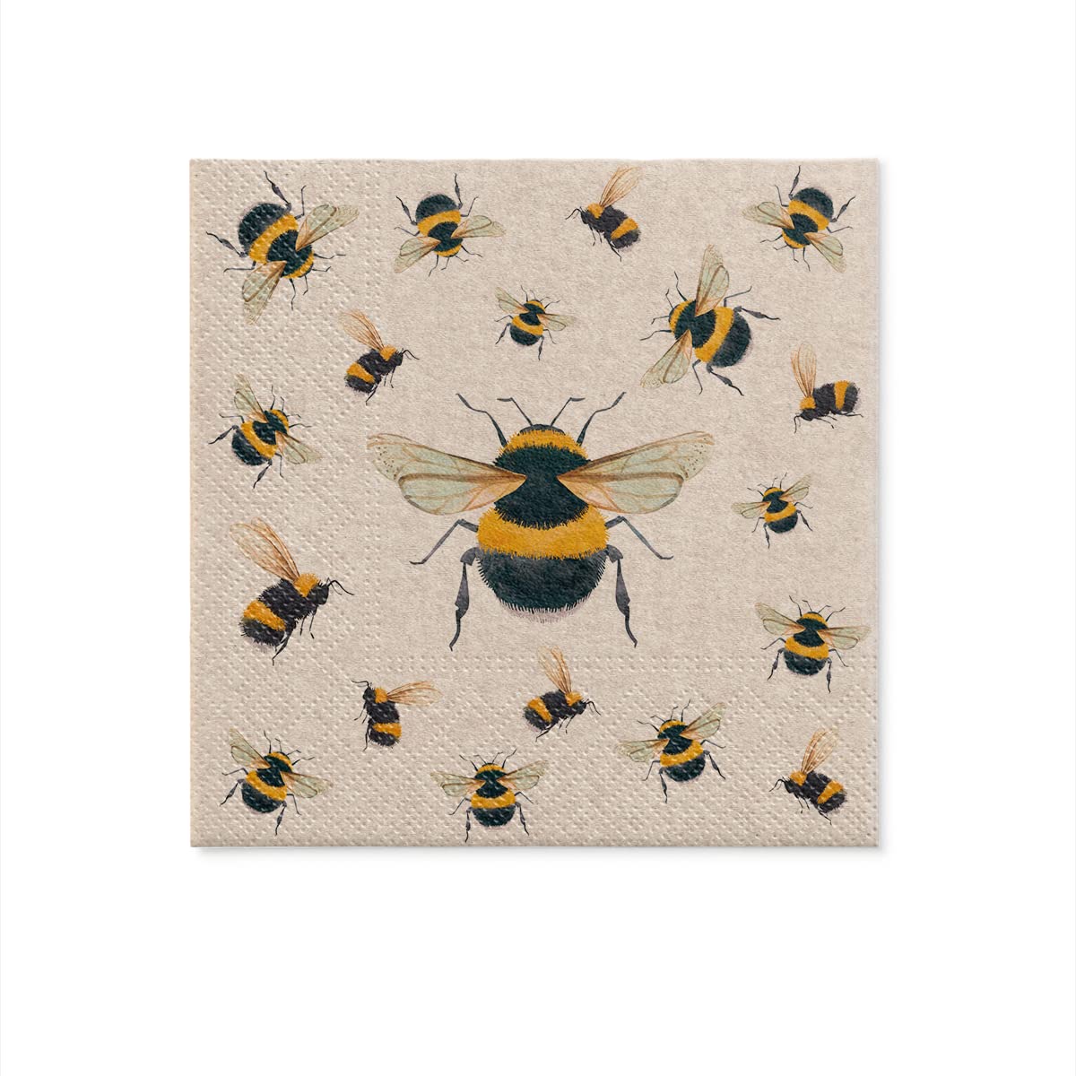 PAW Decor Collection Napkins 3-Ply - 20 Pieces | 33 x 33 cm | Brown Recycled Paper 3