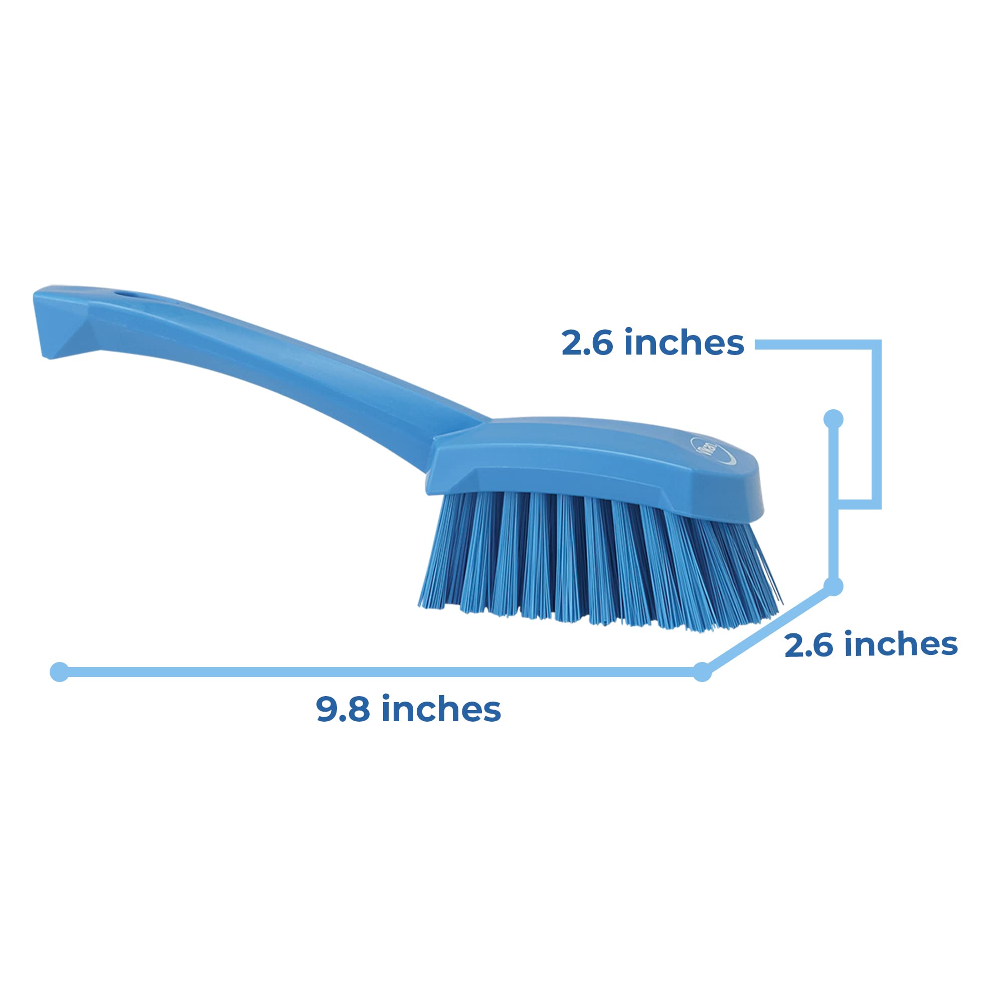 Vikan 41923 Stiff Washing Scrubbing Hand Brush - Short Handle, 270mm, Blue 3