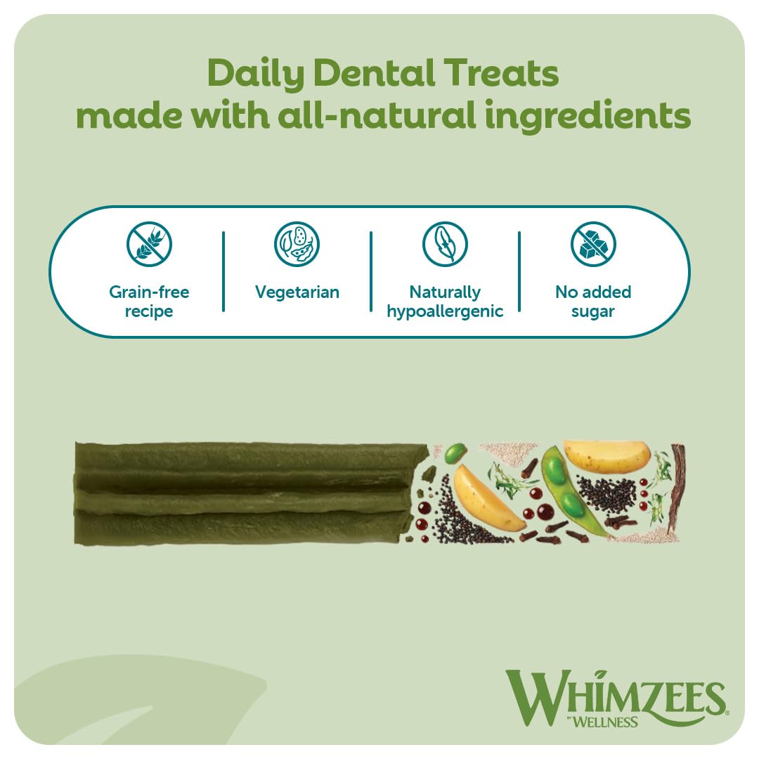 WHIMZEES By Wellness Stix Dog Dental Chews - Medium Breeds (14 Pcs) | Grain-Free, Vegetarian 3