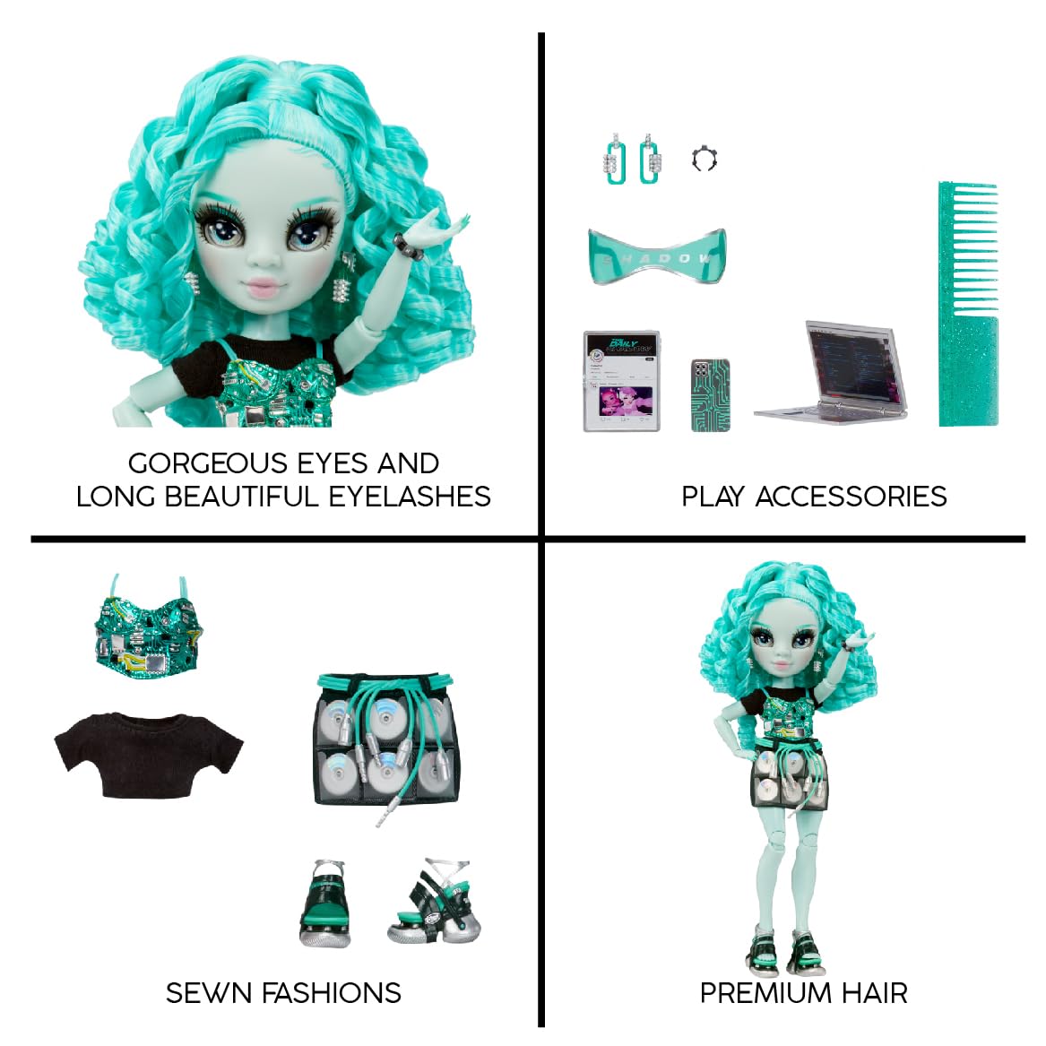Rainbow High Shadow High Series 3 Berrie Skies Fashion Doll - 12 Inch, Green, Fully Articulated 6