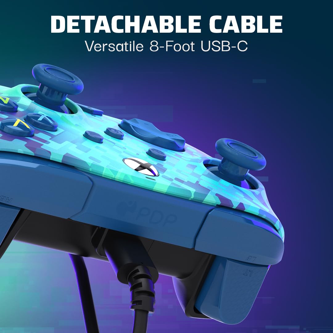 PDP REMATCH Advanced Wired Controller - Glitch Green for Xbox Series X|S, Xbox One 6