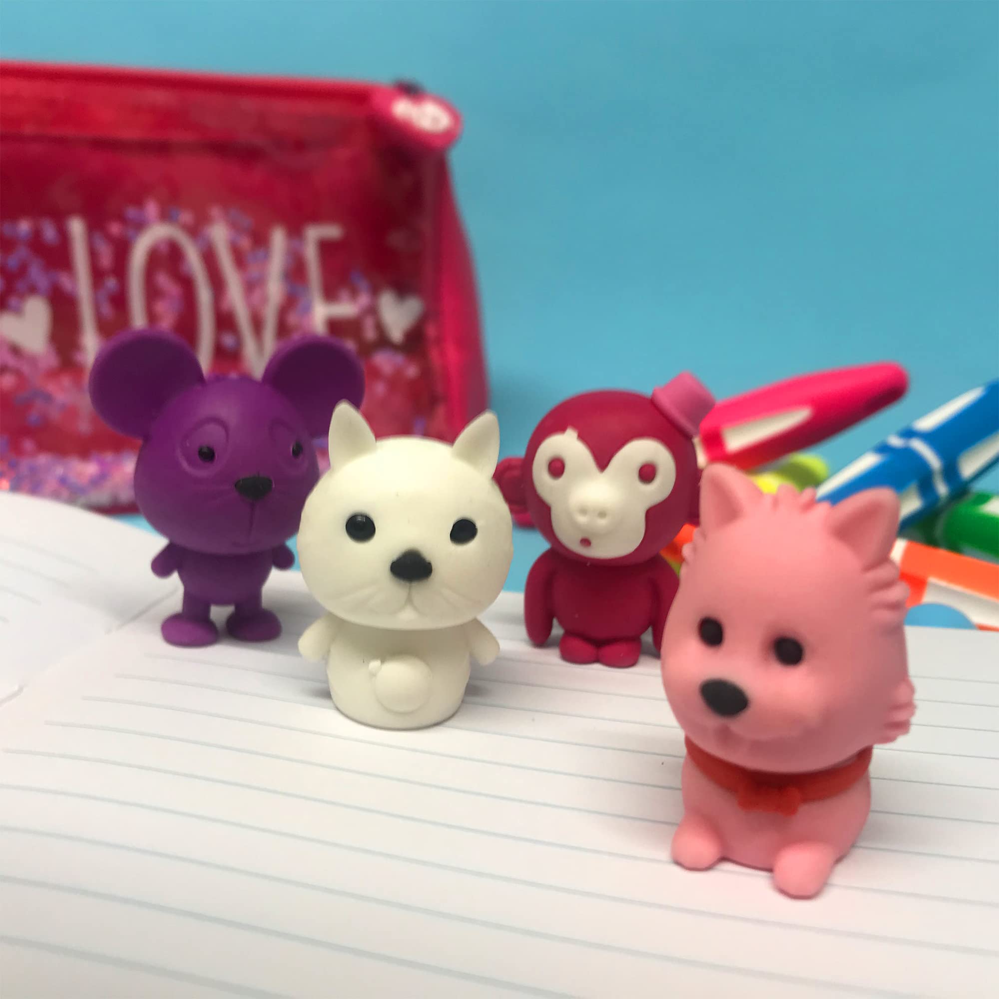 Tinc Animal Collection - Monkey, Cat, Dog, Mouse Scented Erasers (Pack of 4) 2