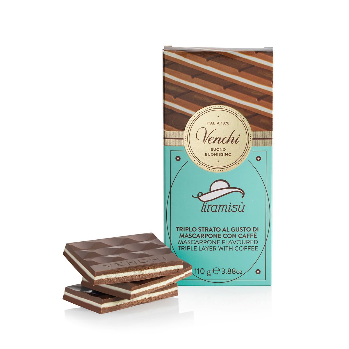 Venchi - Tiramisù Chocolate Bar, 110g Mascarpone Flavoured Chocolate with Coffee 4