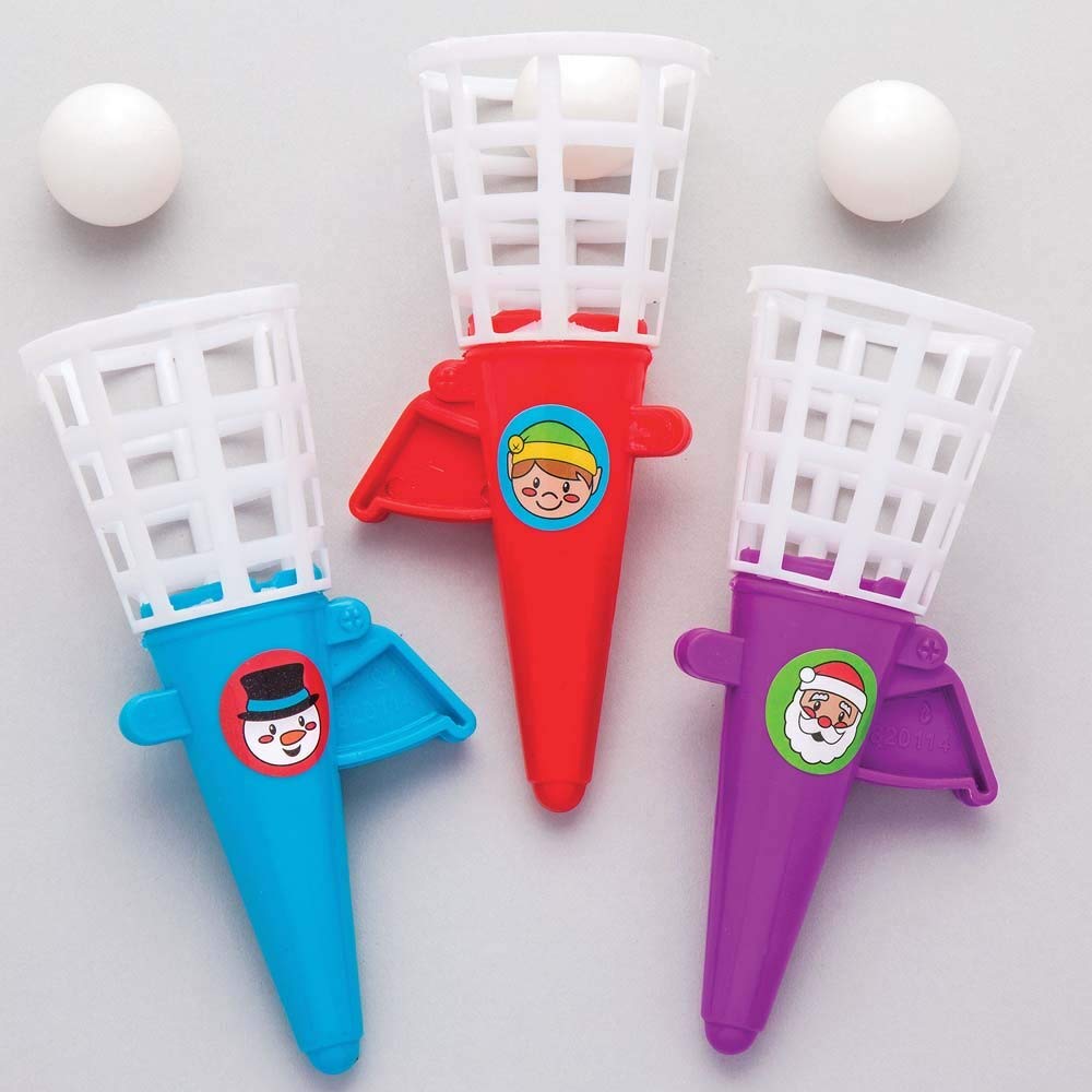 Baker Ross Christmas Pop 'n' Catch Games - 6 Pack with Elf, Santa & Snowman Designs