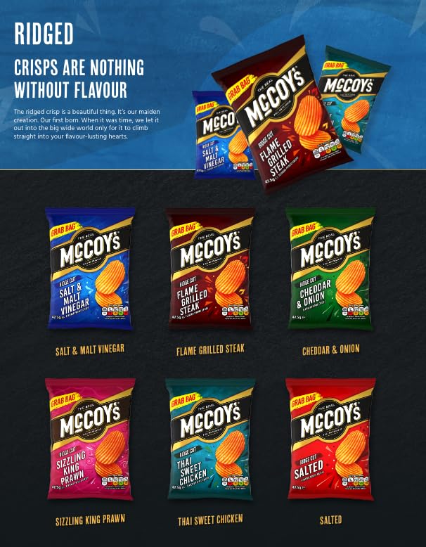 McCoy's Flame Grilled Steak Crisps - Ridged Crisps with Bold Flavour | 6 Pack | 25g Bags 4
