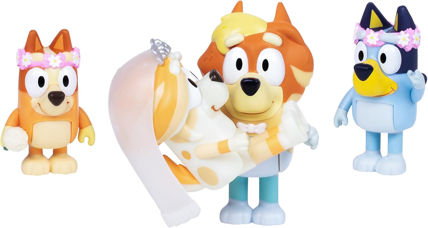 Bluey Figure 4-Pack Wedding Time - Uncle Rad and Frisky with Bluey and Bingo 2
