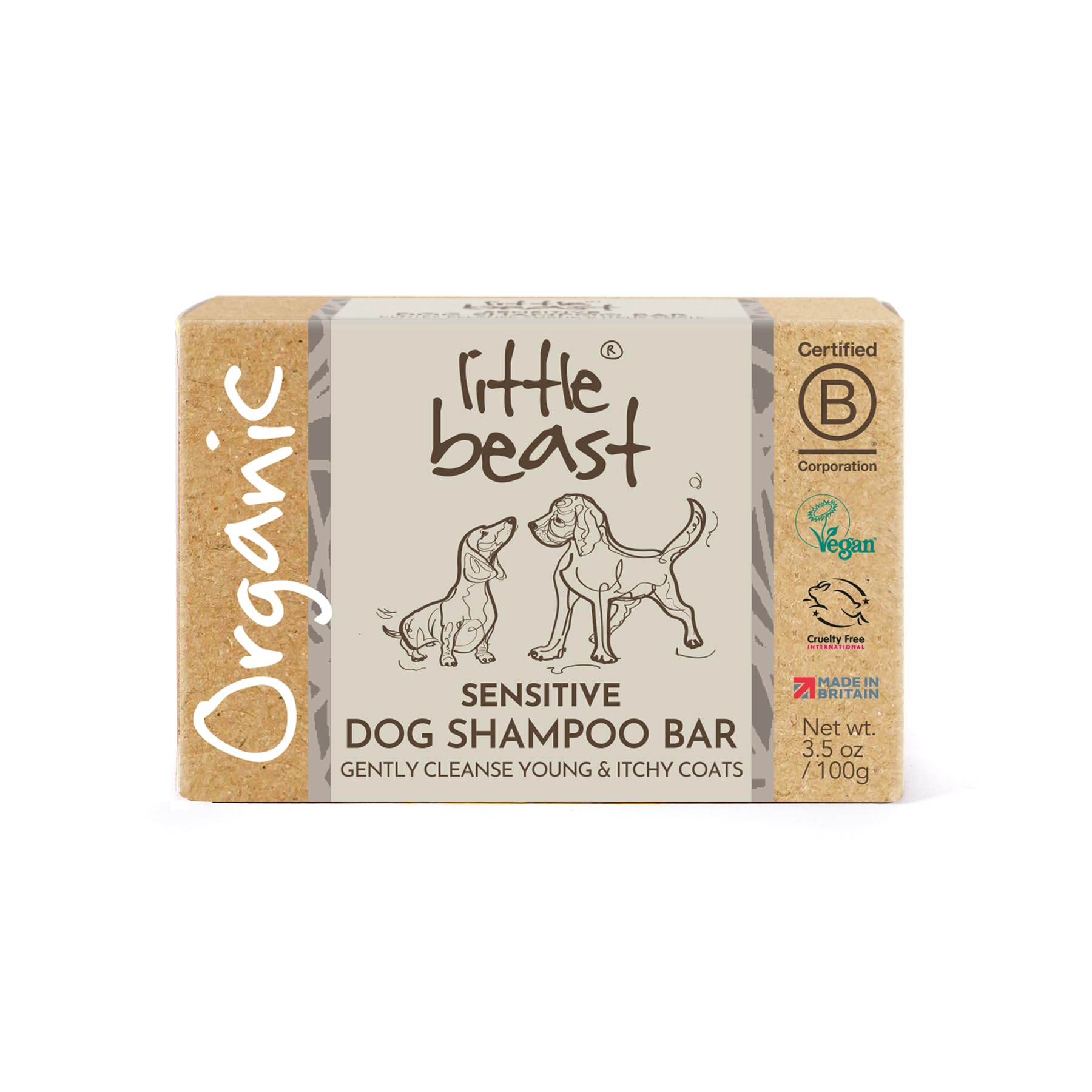 LITTLE BEAST Sensitive Dog Shampoo Bar - Soothing Oatmeal & Sweet Almond Oil | Chamomile Scent