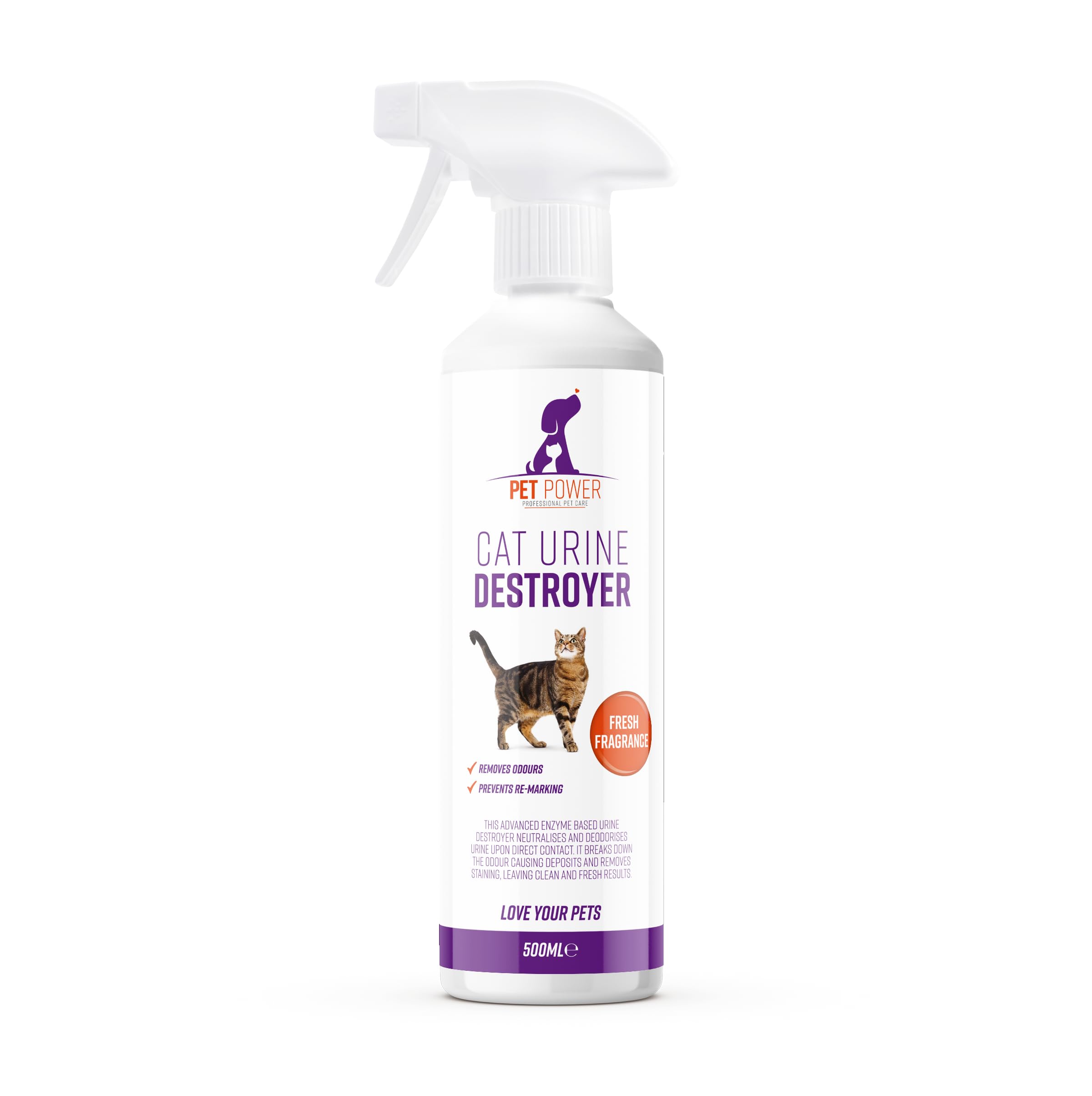 Stressnomore Cat Urine Destroyer - Powerful Enzyme Formula | 500 ml | Fresh Scent
