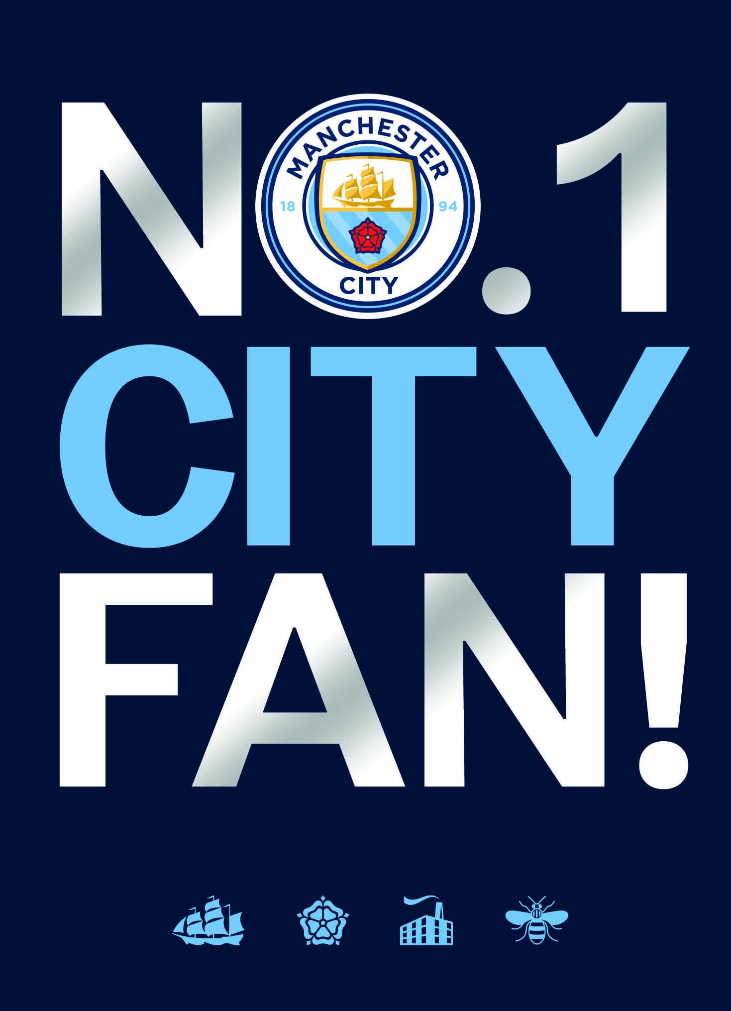 Danilo Promotions LTD Manchester City FC Birthday Card | Standard Size | Multi-Colour 1