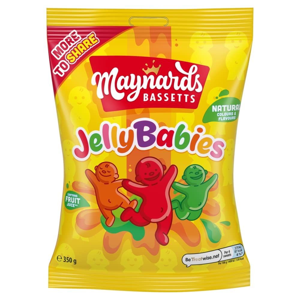 Maynards Bassetts Jelly Babies Sweets Bag - Classic Fruity Flavours | 350g 1